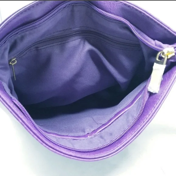 Purple Bee striped Crossbody Purse - Picture 3 of 8